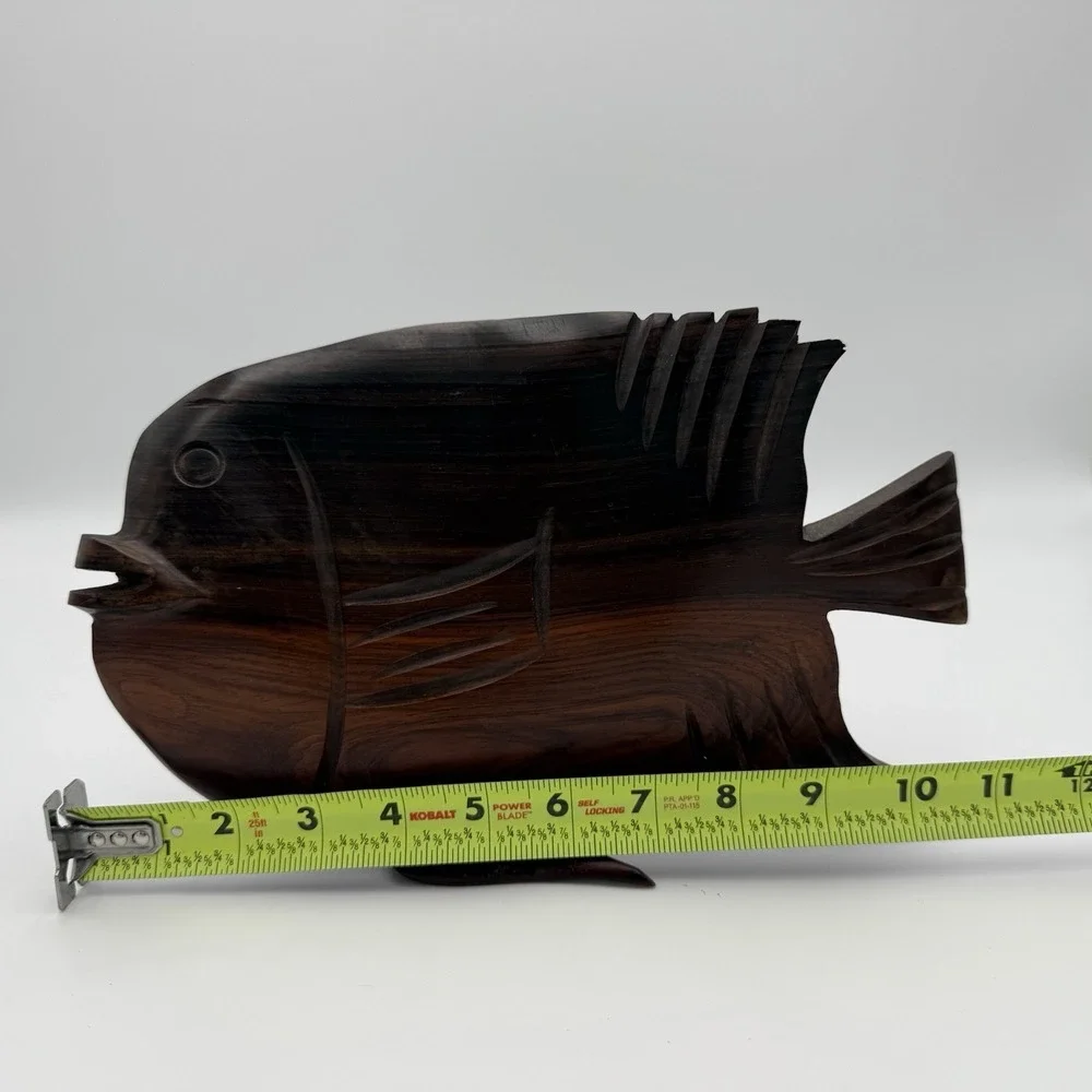 Vintage Wooden Fish Tropical Hand‎ Carved Beach Decor Carved Figurines